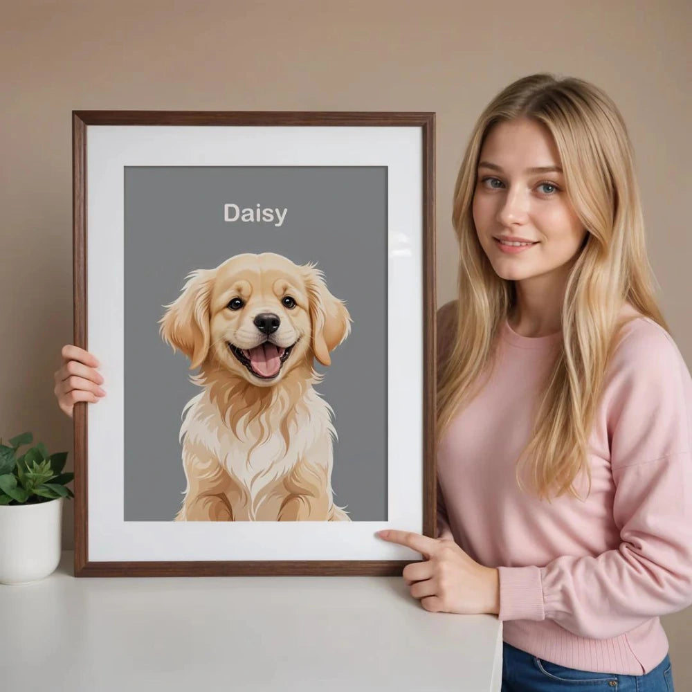 custom pet portrait - unique gift for pets lovers - gåva till hundägaren