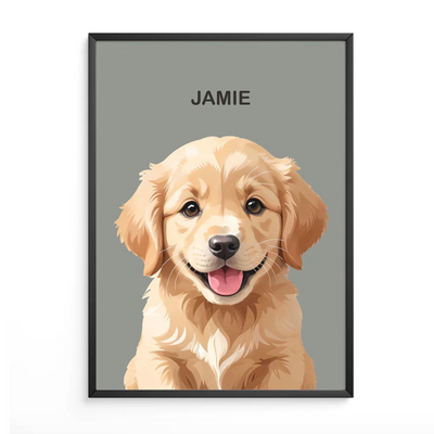 custom pet portrait - unique gift for pets lovers - gåva till hundägaren